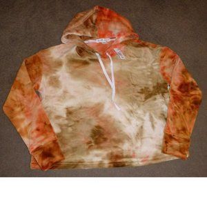 Juniors EYE CANDY Long Sleeve Velour Pull On Hoodie Size Medium Tie Dye NWT